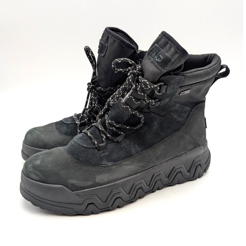 UGG TerreTrail High Top Winter Boots Lace-Up Women's Black Size US8.5 EU39.5
